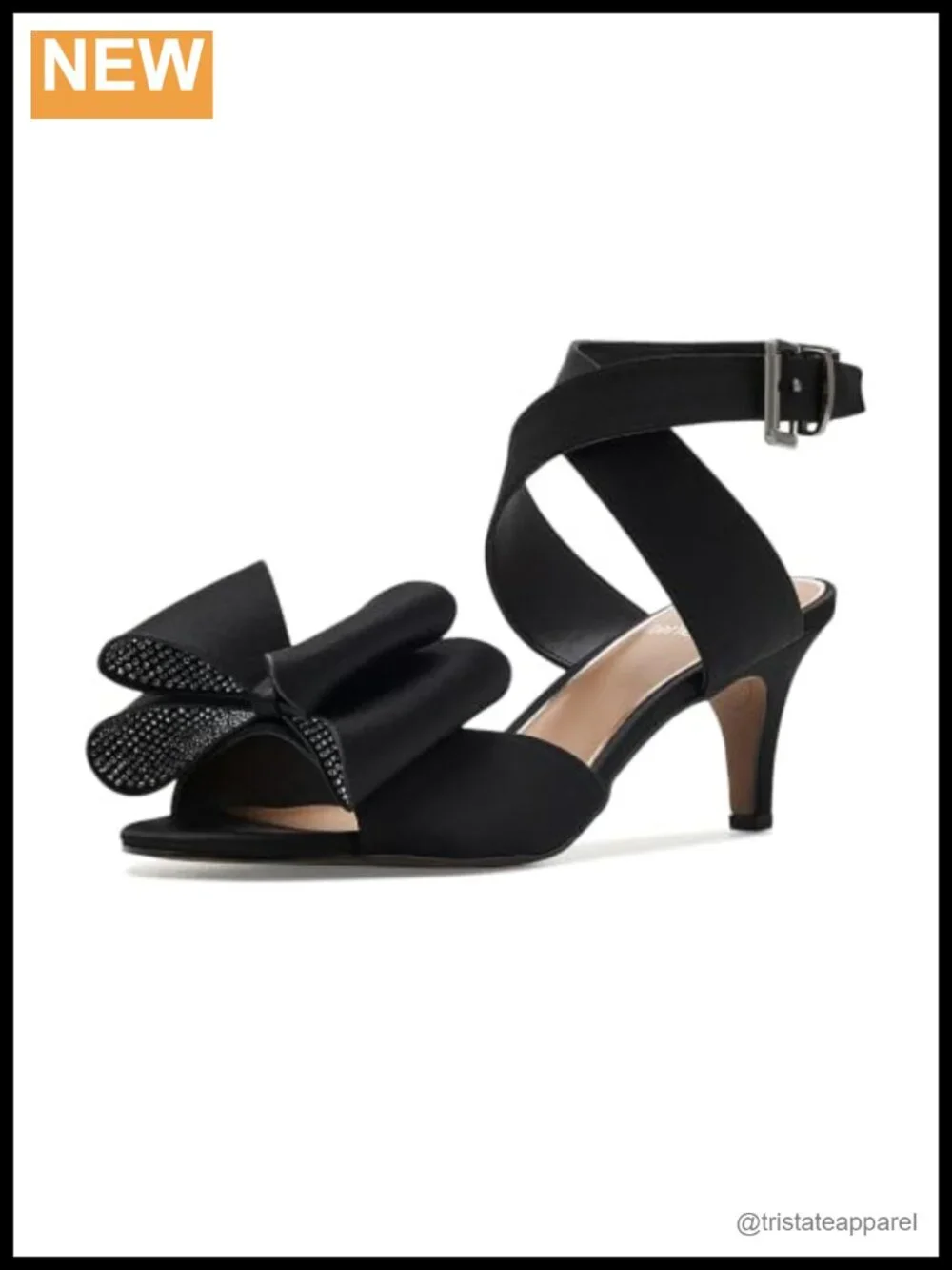 Satin Ankle Strap Stiletto Heeled Sandals with Bow Detail